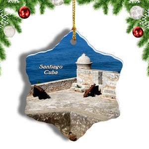 Santiago Cuba Christmas Ornament 3 Inches Snow