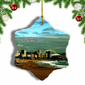 South Africa Durban Christmas Ornament 3 Inches Snow