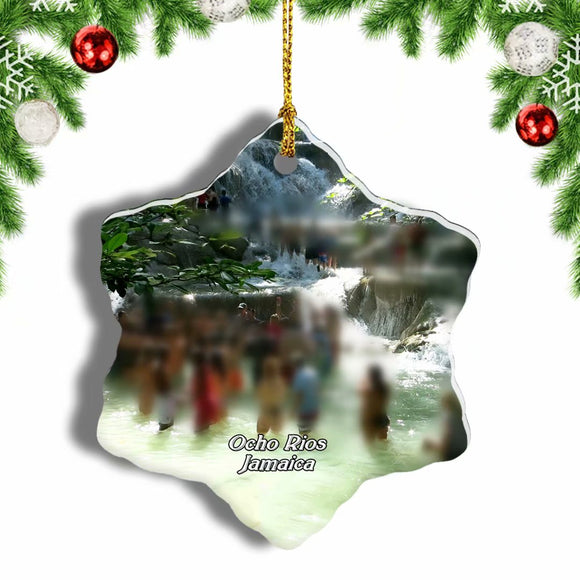 Ocho Rios Ocho Rios Jamaica Christmas Ornament 3 Inches Snow