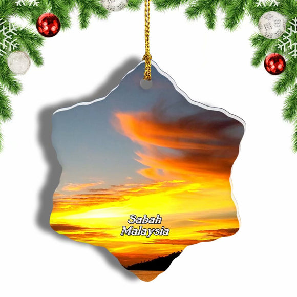 Malaysia Kinabalu National Park Sabah Christmas Ornament 3 Inches Snow