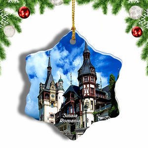 Romania Peles Castel Sinaia Christmas Ornament 3 Inches Snow