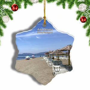 Montenegro Beach Ada Bojana Christmas Ornament 3 Inches Snow