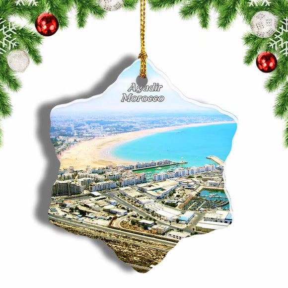 Morocco Agadir Christmas Ornament 3 Inches Snow