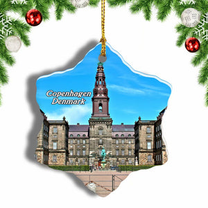 Denmark Christiansborg Palace Copenhagen Christmas Ornament 3 Inches Snow