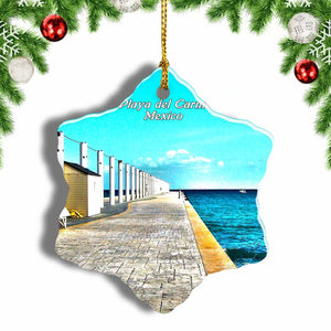 Mexico Playa del Carmen Christmas Ornament 3 Inches Snow