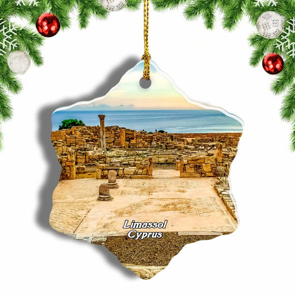 Kourion Limassol Cyprus Christmas Ornament 3 Inches Snow