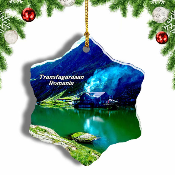 Romania Transfagarasan Christmas Ornament 3 Inches Snow