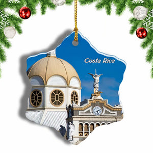 Costa Rica Church Christmas Ornament 3 Inches Snow