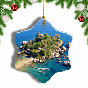 Italy Bella Island Taormina Christmas Ornament 3 Inches Snow