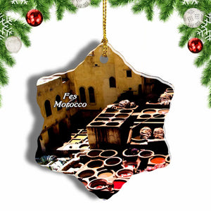 Morocco Old Town Fes Christmas Ornament 3 Inches Snow