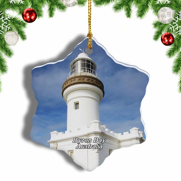 Australia Cape Byron Lighthouse Byron Bay Christmas Ornament 3 Inches Snow