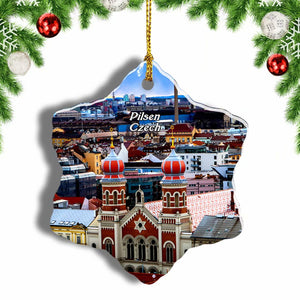 Czech Pilsen Christmas Ornament 3 Inches Snow