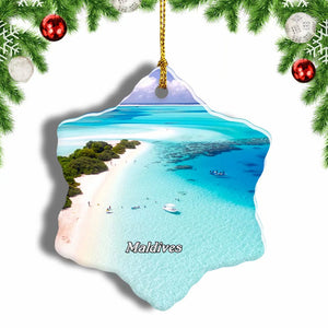 Irufushi Maldives Christmas Ornament 3 Inches Snow