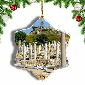 Turkey Perge Ancient City Antalya Christmas Ornament 3 Inches Snow