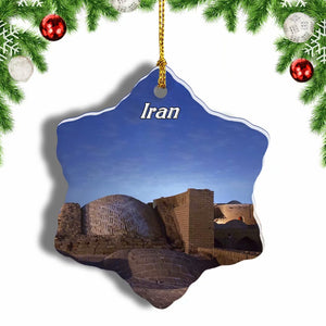 Iran Caravansary Monument Christmas Ornament 3 Inches Snow