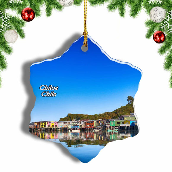 Chiloe Island Chile Christmas Ornament 3 Inches Snow