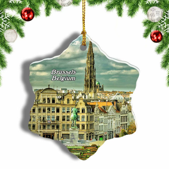 Belgium Brussels Christmas Ornament 3 Inches Snow