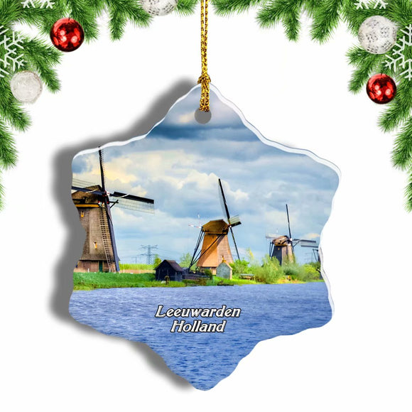 Holland Leeuwarden Christmas Ornament 3 Inches Snow