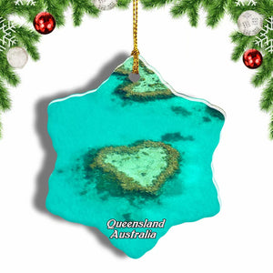 Australia Great Barrier Reef Queensland Christmas Ornament 3 Inches Snow