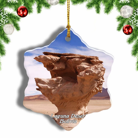 Bolivia Laguna Desert Christmas Ornament 3 Inches Snow