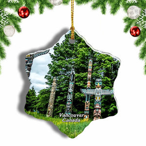 Canada Stanley Park Vancouver Christmas Ornament 3 Inches Snow