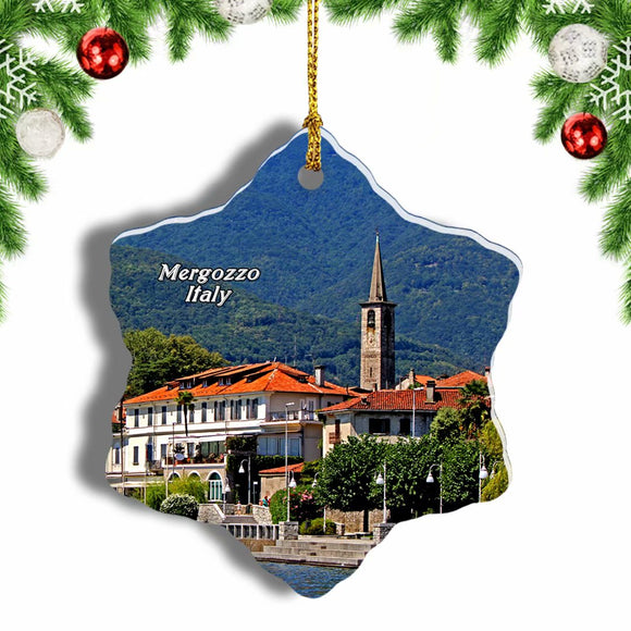 Italy Lake Mergozzo Christmas Ornament 3 Inches Snow