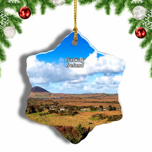 Ireland Connemara National Park Galway Christmas Ornament 3 Inches Snow