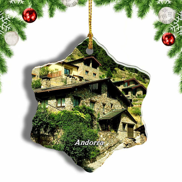 Andorra Christmas Ornament 3 Inches Snow