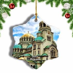 St. Alexander Nevski Cathedral Sofia Bulgaria Christmas Ornament 3 Inches Snow