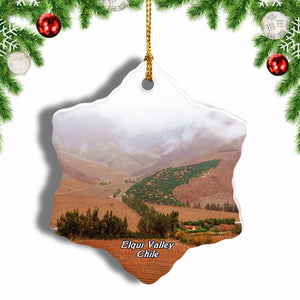 Elqui Valley Pisco Chile Christmas Ornament 3 Inches Snow