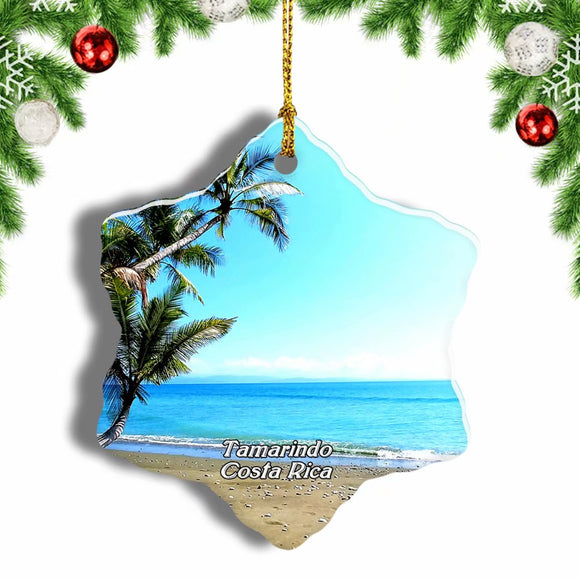 Costa Rica Tamarindo Beach Christmas Ornament 3 Inches Snow