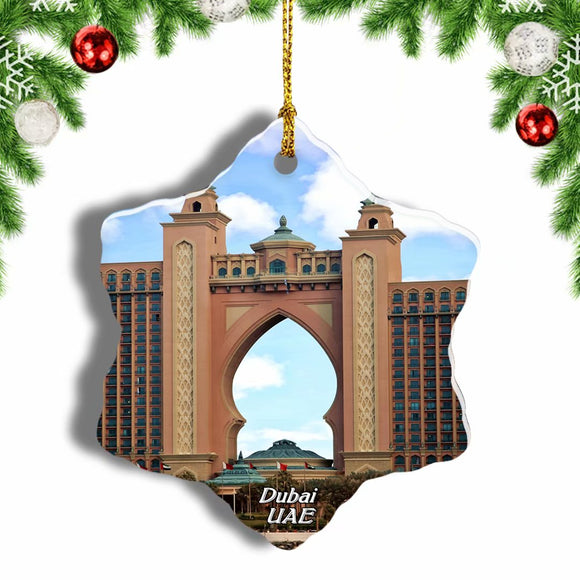 Uae Atlantis Dubai Christmas Ornament 3 Inches Snow