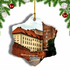 Poland Wawel Castle Krakow Christmas Ornament 3 Inches Snow