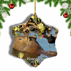 Venezuela Caracas Christmas Ornament 3 Inches Snow