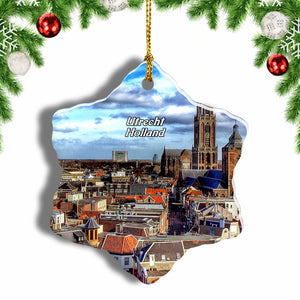 Holland Dom Tower Utrecht Christmas Ornament 3 Inches Snow