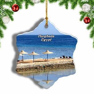 Egypt Giftun Islands Hurghada Christmas Ornament 3 Inches Snow