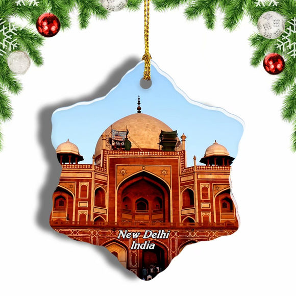 India Humayun's Tomb New Delhi Christmas Ornament 3 Inches Snow