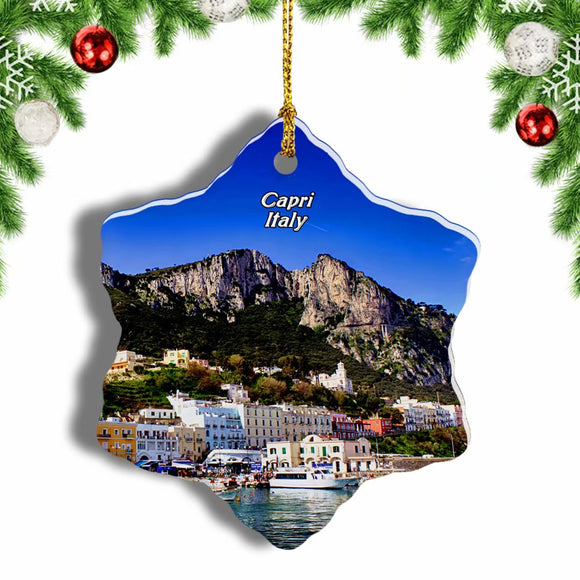 Italy Capri Christmas Ornament 3 Inches Snow