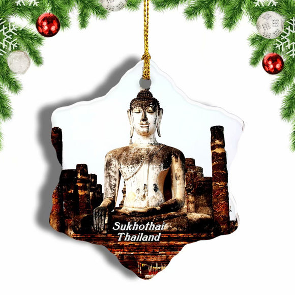 Thailand Sukhothai Historical Park Christmas Ornament 3 Inches Snow