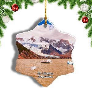 Laguna Torre El Chalten Argentina Christmas Ornament 3 Inches Snow