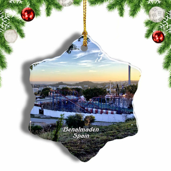 Spain Dove Park,Benalmadena Christmas Ornament 3 Inches Snow