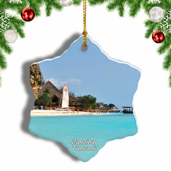 Tanzania Zanzibar Sea Christmas Ornament 3 Inches Snow