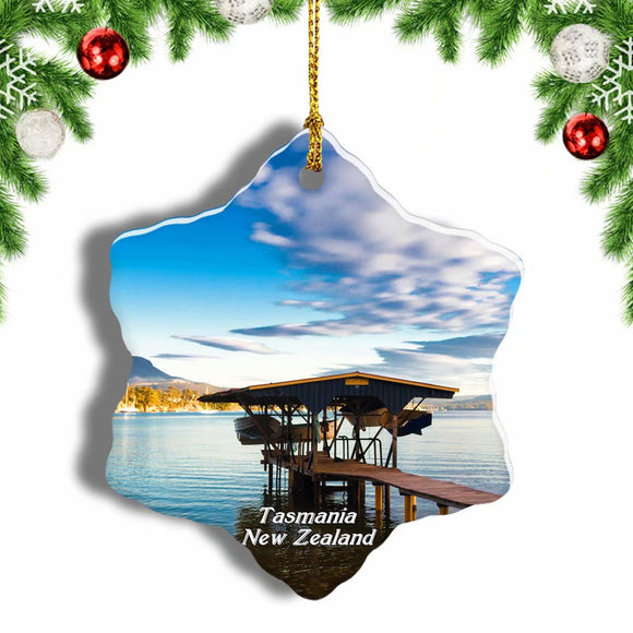 New Zealand Tasmania Christmas Ornament 3 Inches Snow