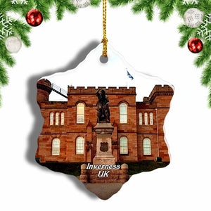 UK England Inverness Castle Christmas Ornament 3 Inches Snow