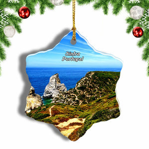 Portugal Sintra Ocean Sea Christmas Ornament 3 Inches Snow