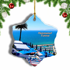 Hammamet Tunisia Christmas Ornament 3 Inches Snow