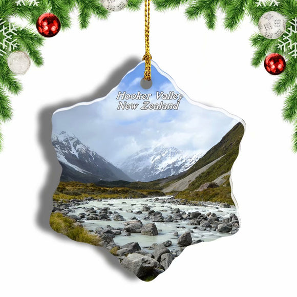 New Zealand Hooker Valley Track Christmas Ornament 3 Inches Snow