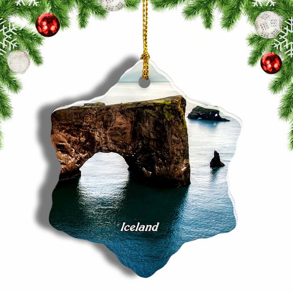 Iceland Rock Christmas Ornament 3 Inches Snow