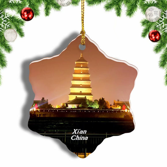 China Xi'an Christmas Ornament 3 Inches Snow