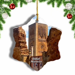 Morocco Hassan Tower Rabat Christmas Ornament 3 Inches Snow